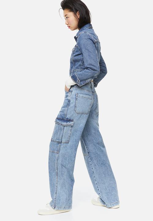 H&M - 90s Baggy high cargo jeans - denim blue