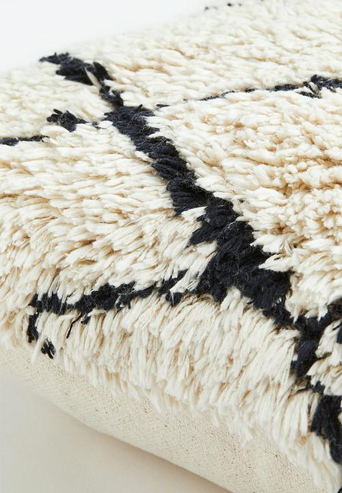 H&M - Tufted cushion cover - light beige/patterned