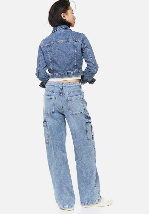 H&M - 90s Baggy high cargo jeans - denim blue