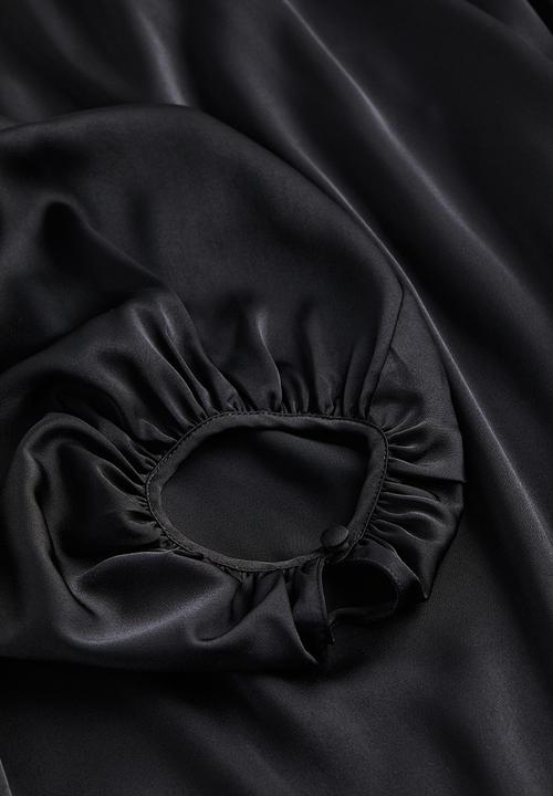 H&M - Balloon-sleeved crêpe dress - black