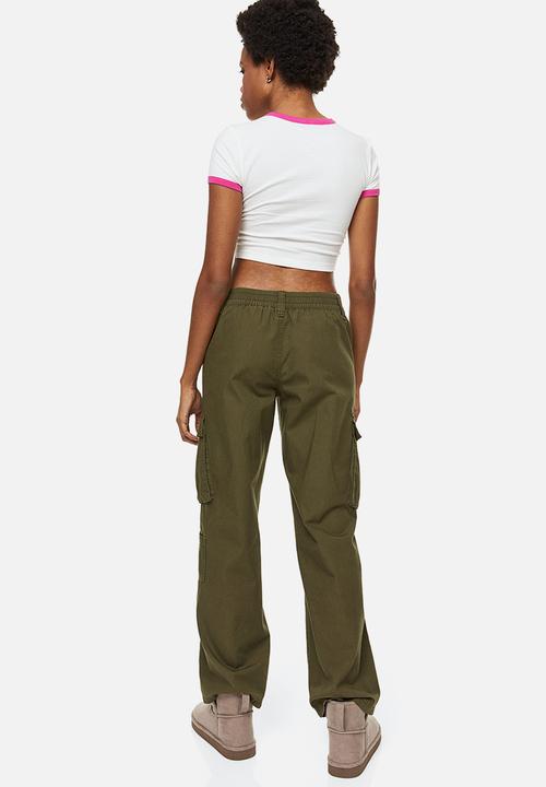 H&M - 2-Pack cropped tops - cerise/white