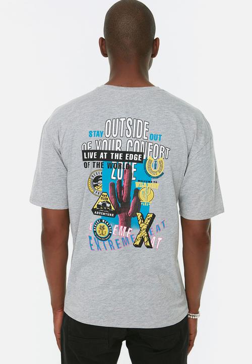 Trendyol - Out of comfort zone T-shirt - grey