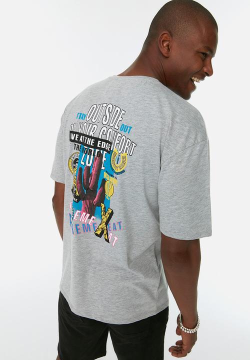 Trendyol - Out of comfort zone T-shirt - grey