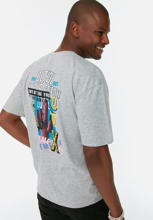 Trendyol - Out of comfort zone T-shirt - grey