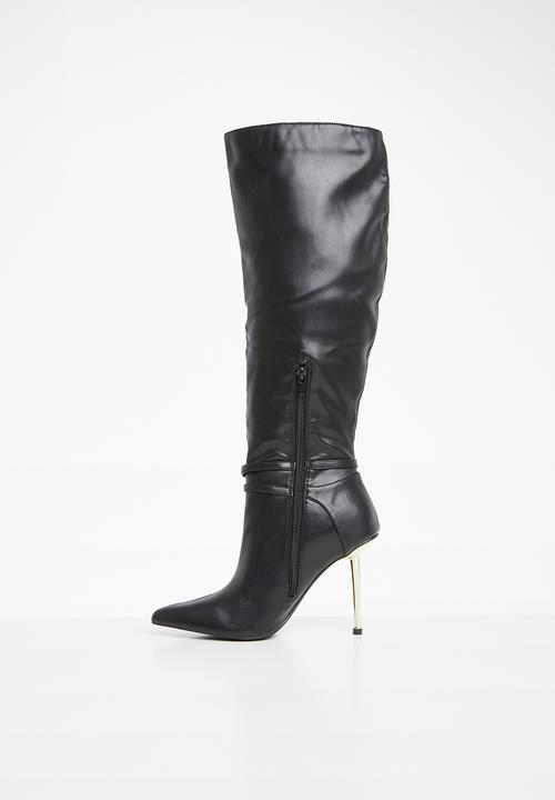 Plum - Colda knee length boot - black