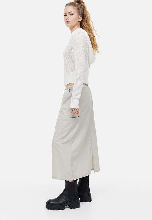 H&M - Cotton parachute skirt - light greige