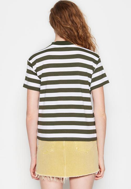Trendyol - Regular fit T-shirt - green stripe