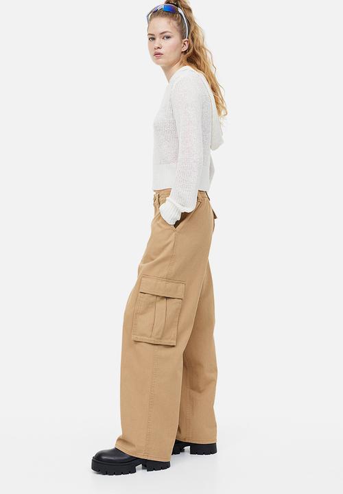 H&M - Twill cargo trousers - dark beige