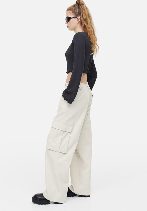 H&M - Twill cargo trousers - light beige