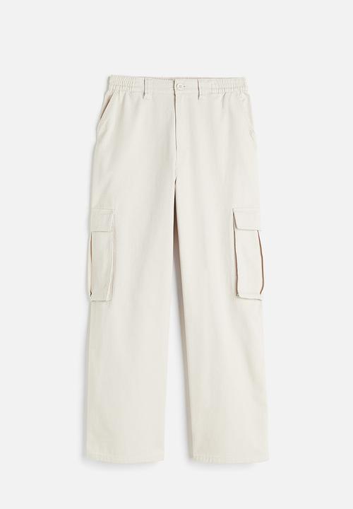 H&M - Twill cargo trousers - light beige