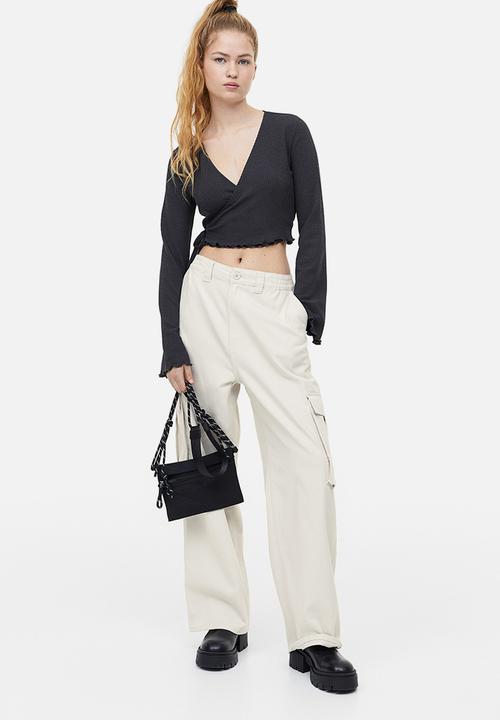 H&M - Twill cargo trousers - light beige
