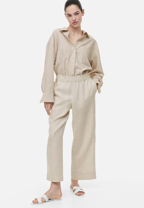 H&M - Ankle-length linen trousers - light beige