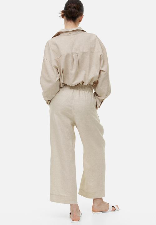 H&M - Ankle-length linen trousers - light beige