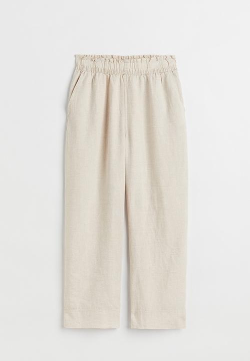 H&M - Ankle-length linen trousers - light beige