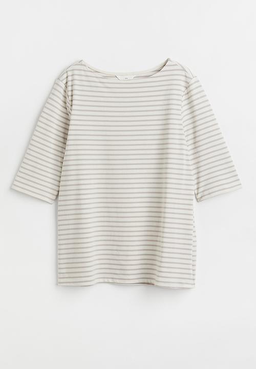 H&M - Mama cotton jersey nursing top - multi,white