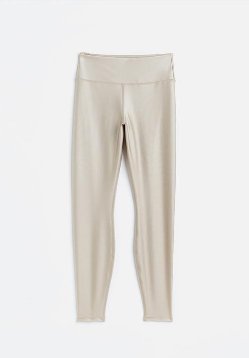 H&M - Drymove™ high shine sports tights - beige