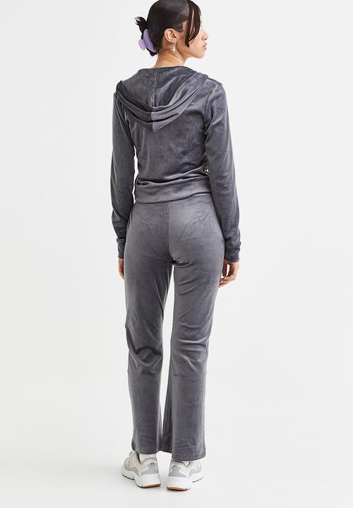 H&M - Velour trousers - dark grey