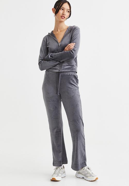 H&M - Velour trousers - dark grey