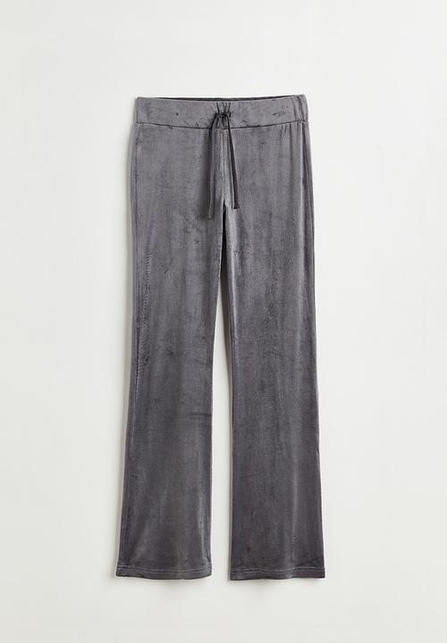H&M - Velour trousers - dark grey
