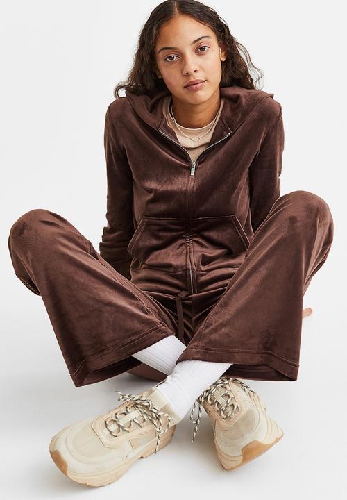 H&M - Velour trousers - dark brown