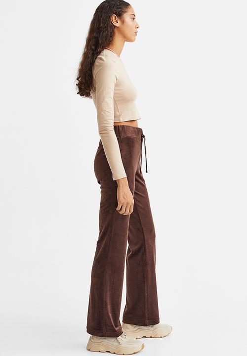 H&M - Velour trousers - dark brown