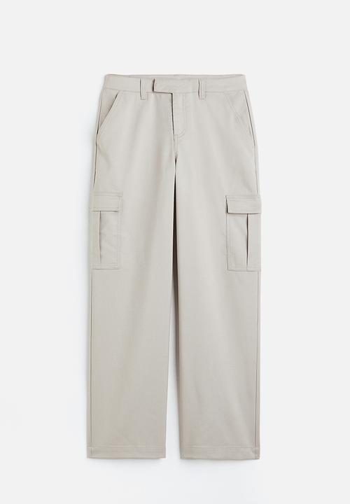 H&M - Straight cargo trousers - light greige