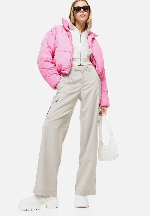 H&M - Straight cargo trousers - light greige