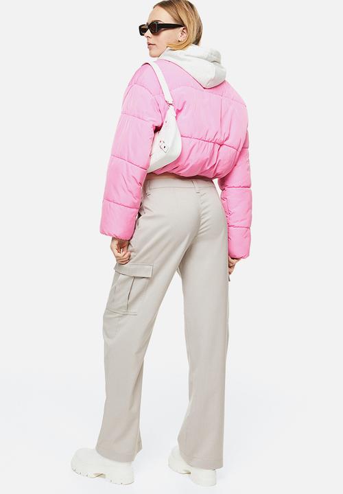 H&M - Straight cargo trousers - light greige