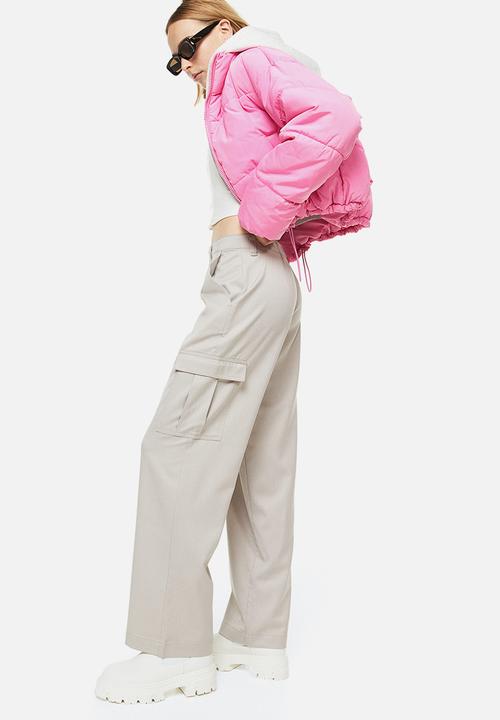 H&M - Straight cargo trousers - light greige