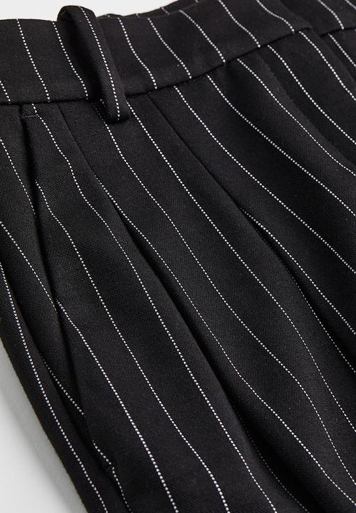 H&M - Tailored jersey trousers - black/pinstriped