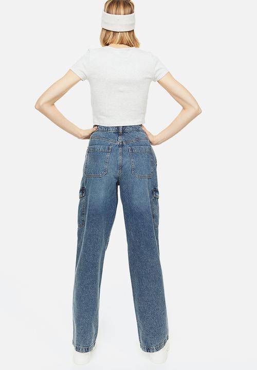 H&M - 90s Baggy high cargo jeans - denim blue