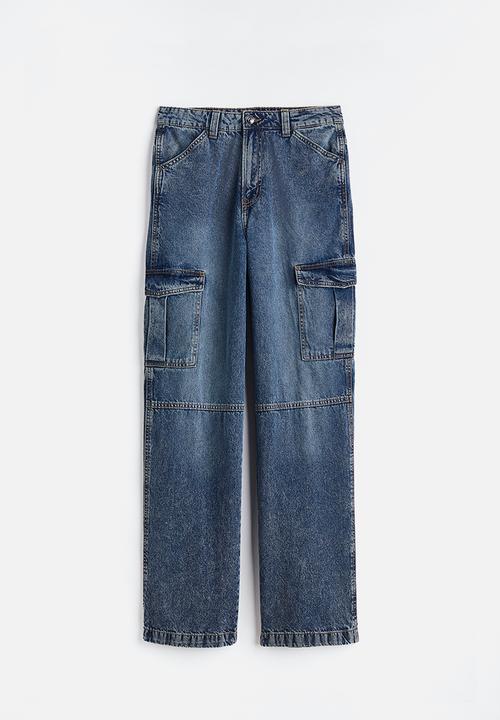 H&M - 90s Baggy high cargo jeans - denim blue