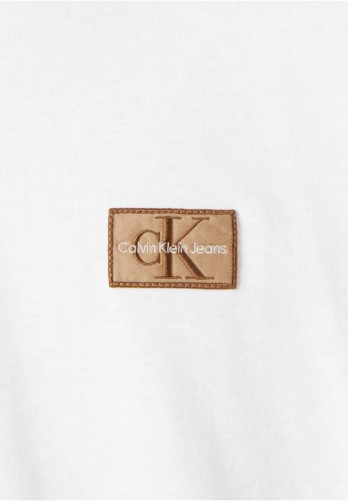 Calvin Klein - Shrunken badge roll neck tee - bright white