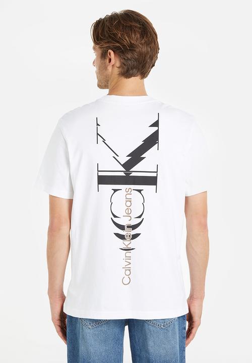 Calvin Klein - Glitched monologo back tee - bright white