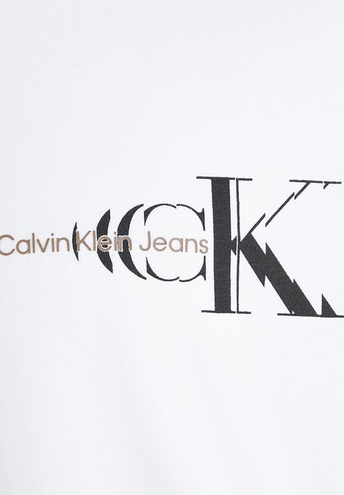 Calvin Klein - Glitched monologo back tee - bright white