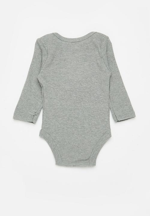 Nike - Nkn essentials 3pk long sleeve bodysuit - dark grey heather