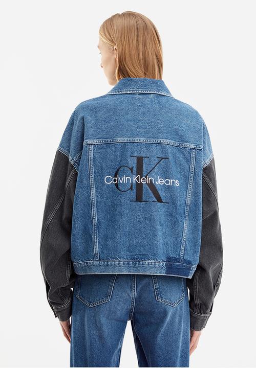 Calvin Klein - Extreme oversize crop denim jacket - denim dark