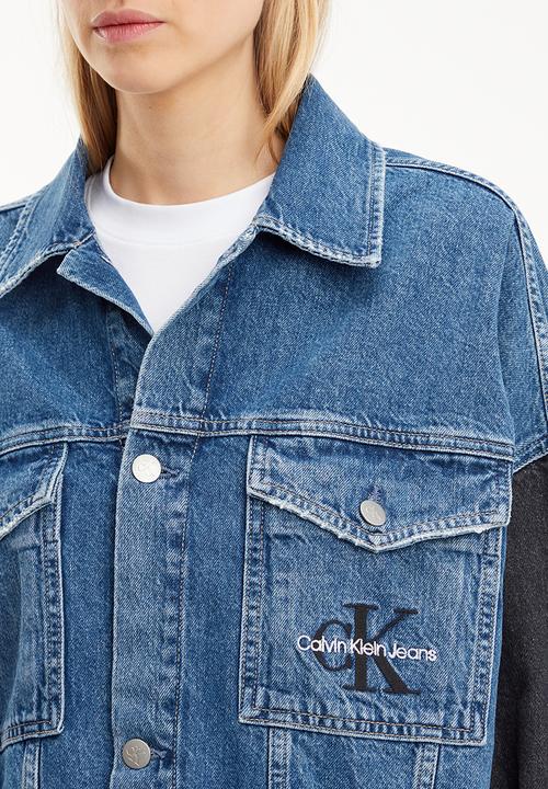 Calvin Klein - Extreme oversize crop denim jacket - denim dark