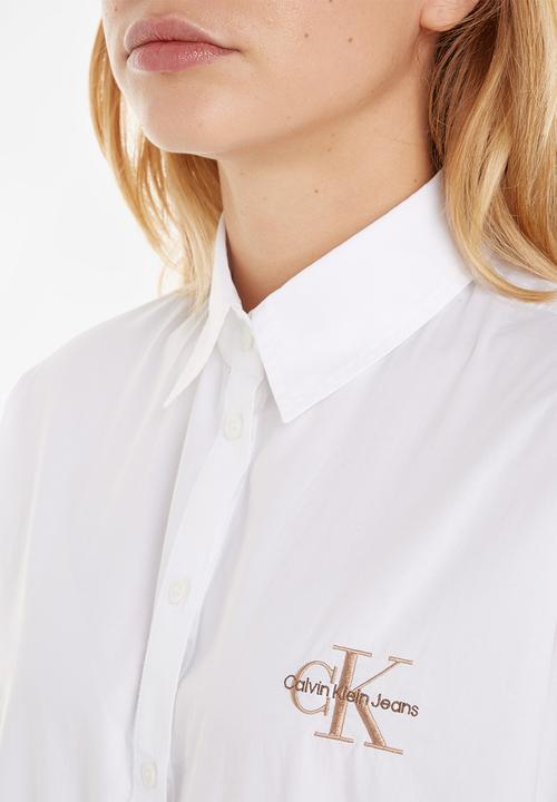 Calvin Klein - Monologo relaxed shirt - bright white