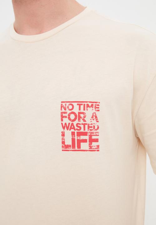 Trendyol - Oversized logo T-shirt - stone
