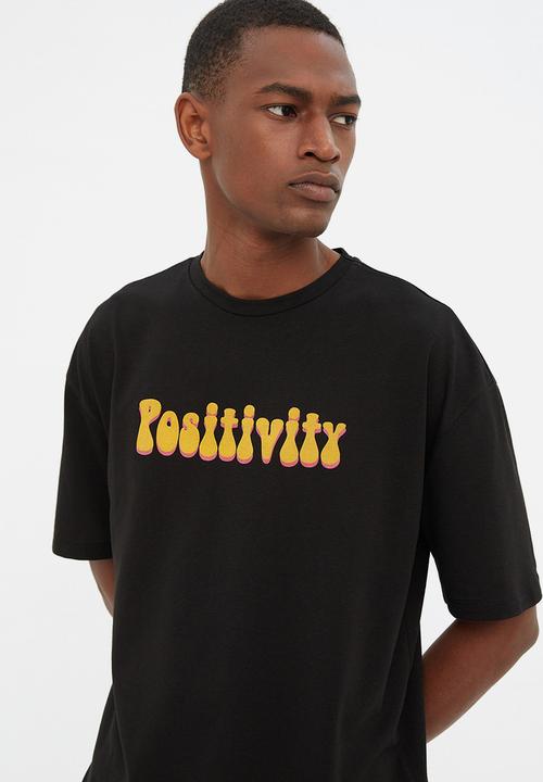 Trendyol - All you need back logo print tee - black