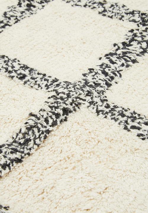 Sixth Floor - Check tufted bath mat - white & black