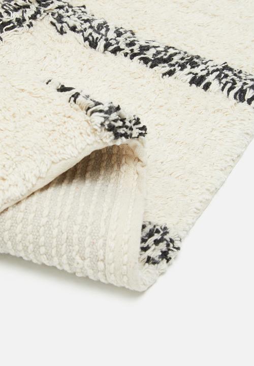 Sixth Floor - Check tufted bath mat - white & black