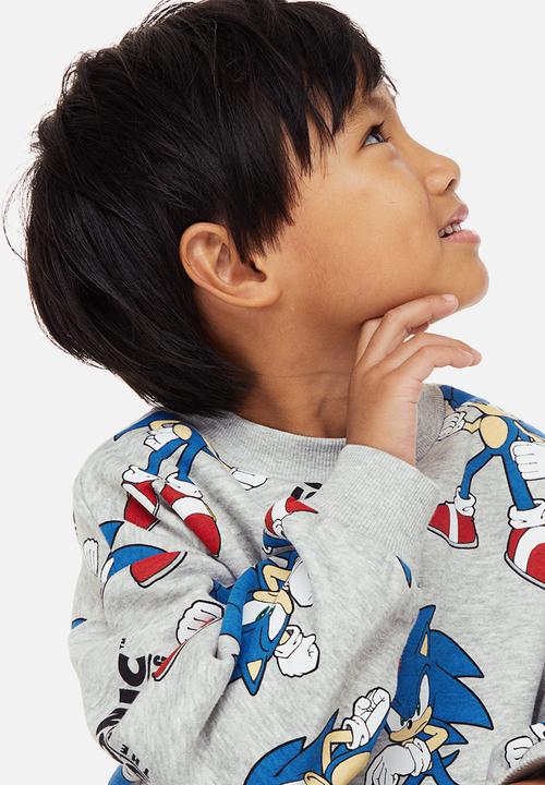 H&M - Oversized printed sweatshirt - grey marl/sonic the hedgehog