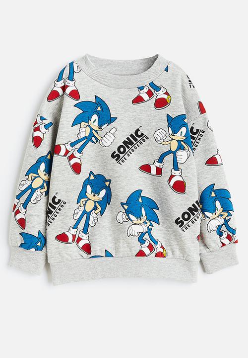 H&M - Oversized printed sweatshirt - grey marl/sonic the hedgehog