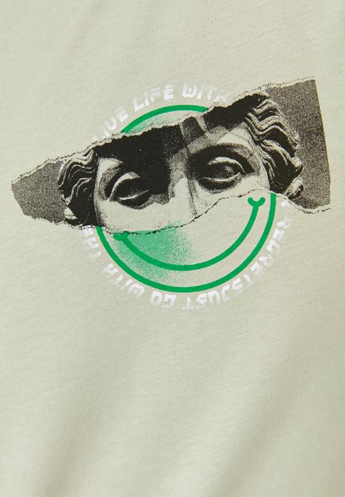 Trendyol - Oversized back logo graphic tee - light mint