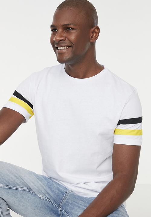 Trendyol - Nick sleeve stripe tee - white