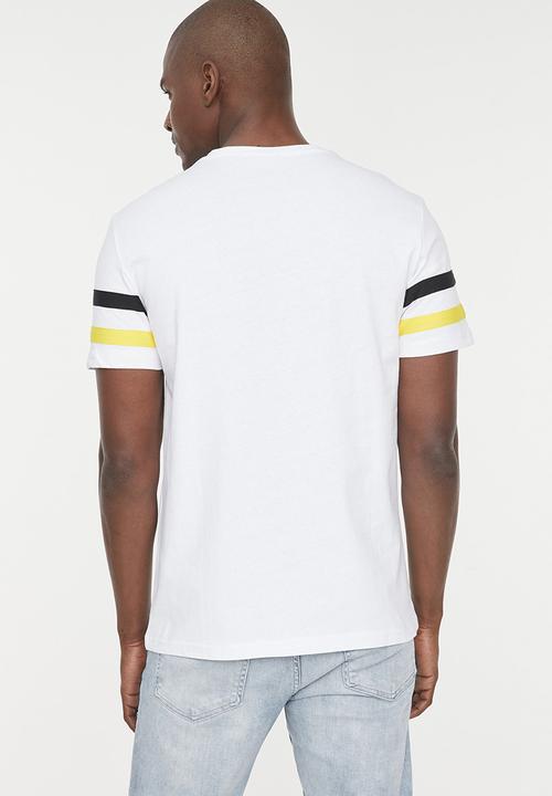 Trendyol - Nick sleeve stripe tee - white
