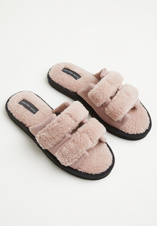 Calvin Klein - Home slide velcro shearling - adobe rose
