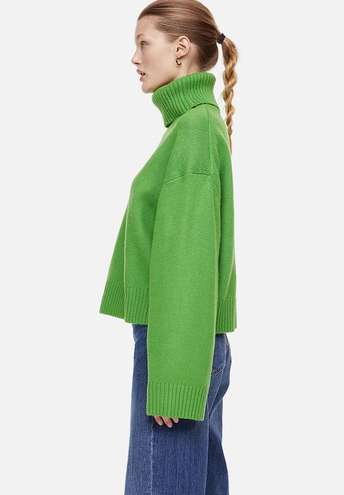 H&M - Oversized polo-neck jumper - green